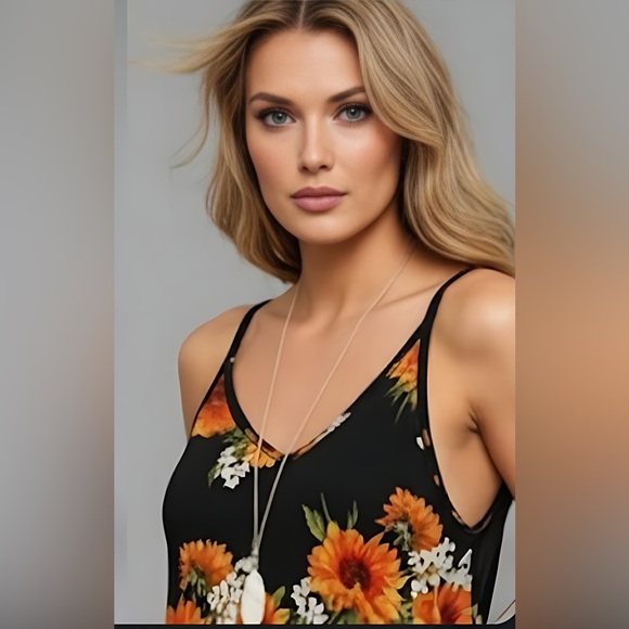 Floral Print Maxi Sling Dress - Picture 2 of 7